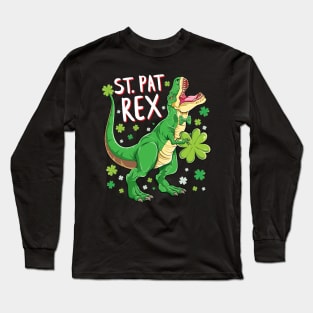 T-rex Dinosaur St Patrick's Day Long Sleeve T-Shirt